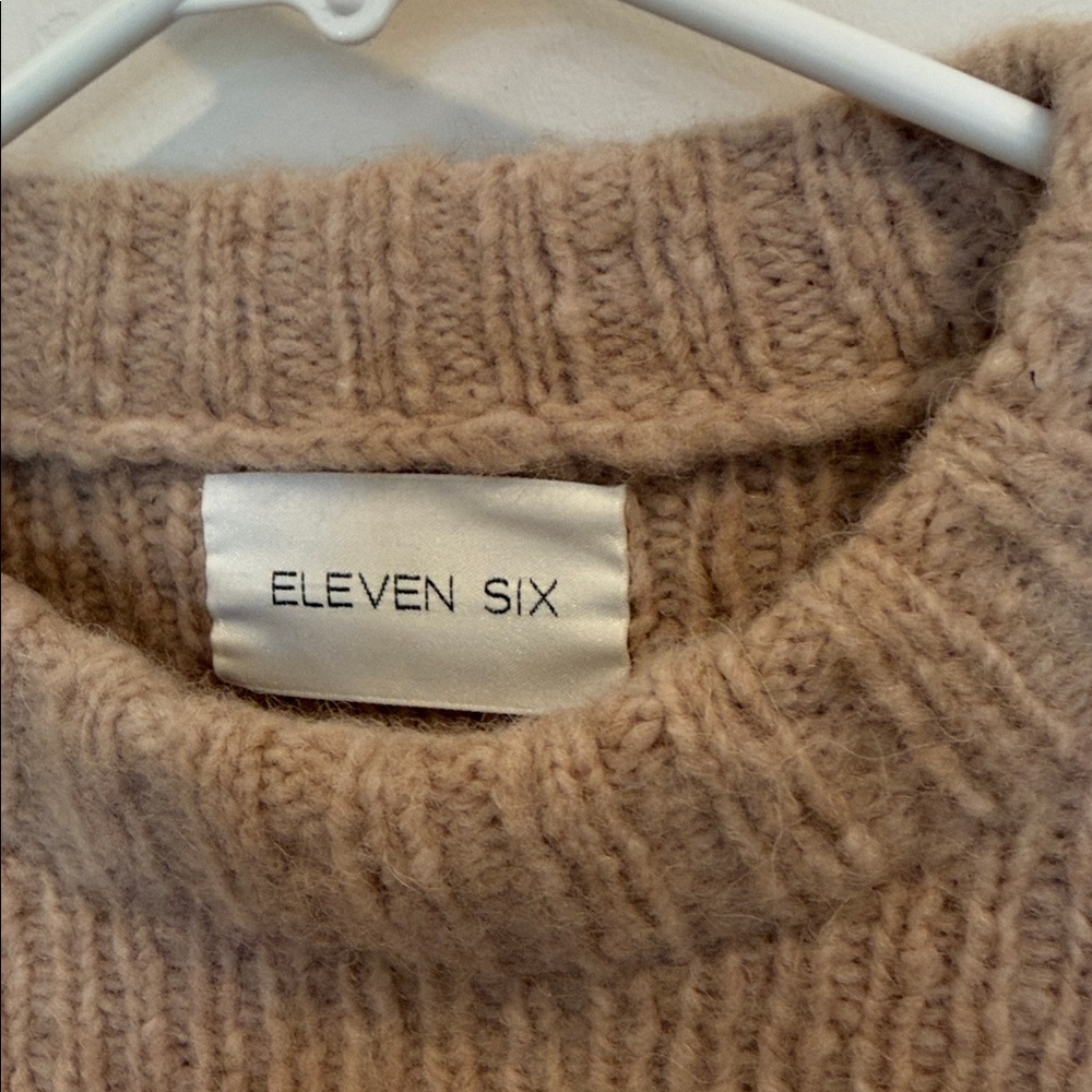 Textured Bobble Crewneck Sweater in Beige - Picture 4 of 10